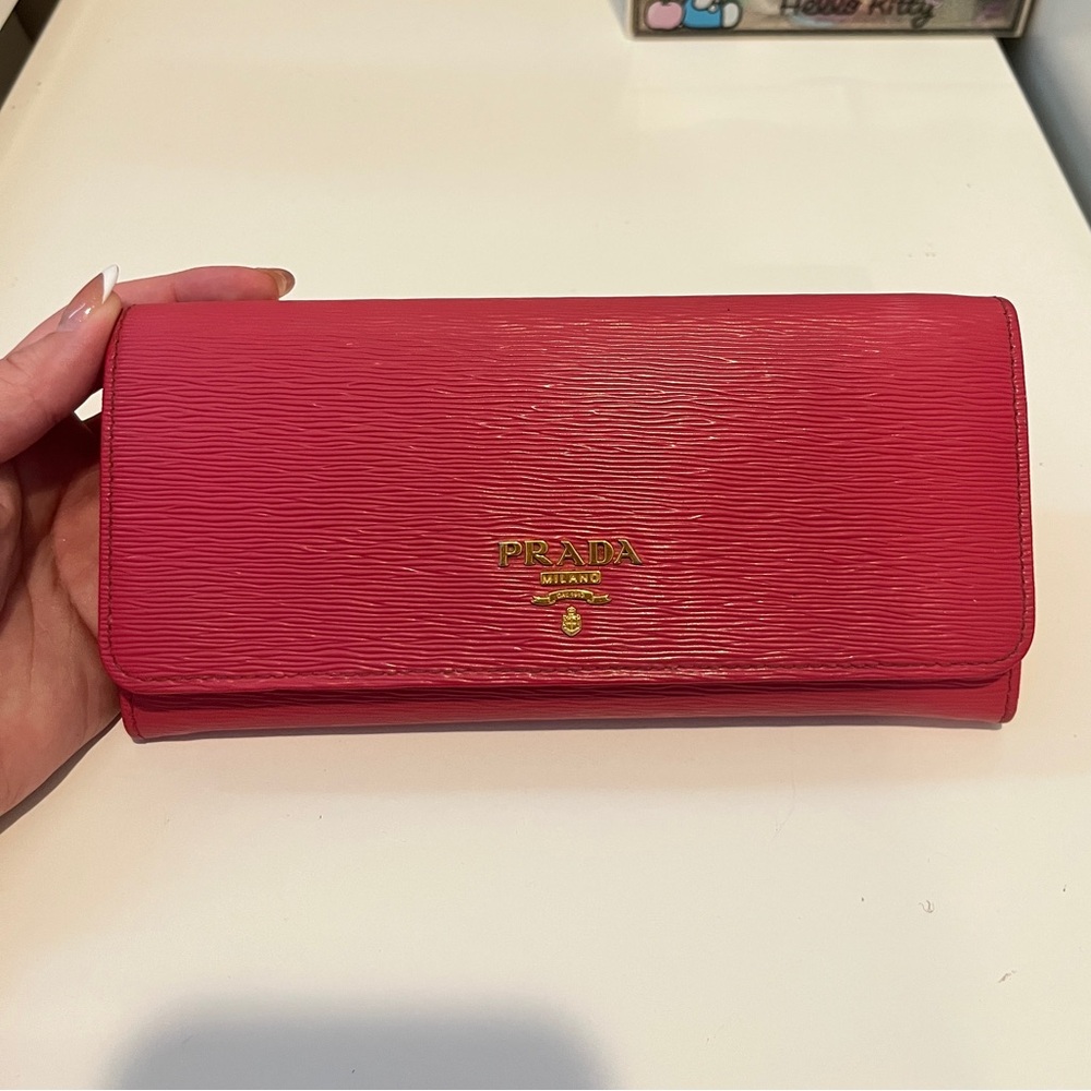 Prada Large Fuchsia Women's Wallet 100% Authentic